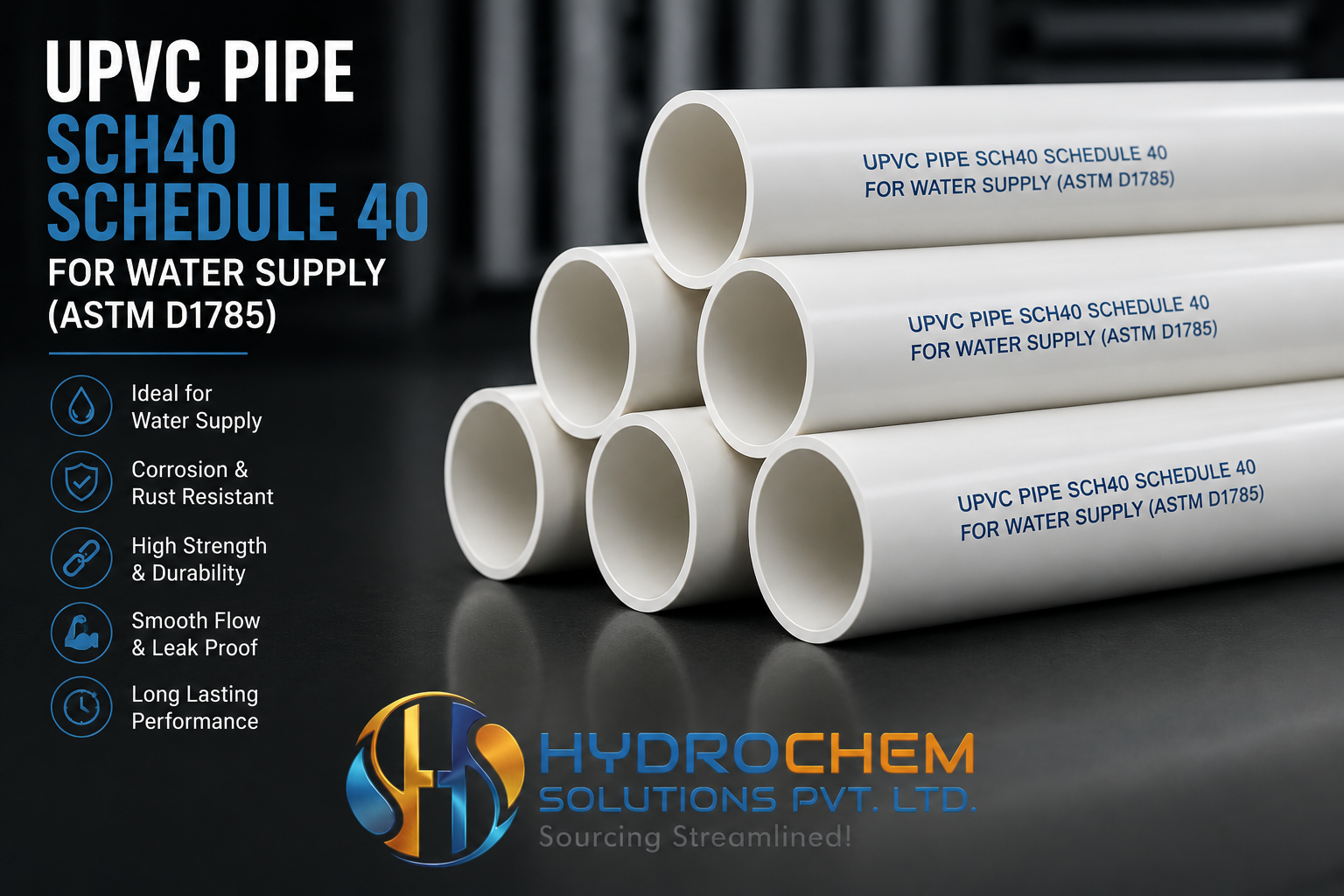 UPVC Pipe SCH40 Schedule 40 For Water Supply (ASTM D1785)