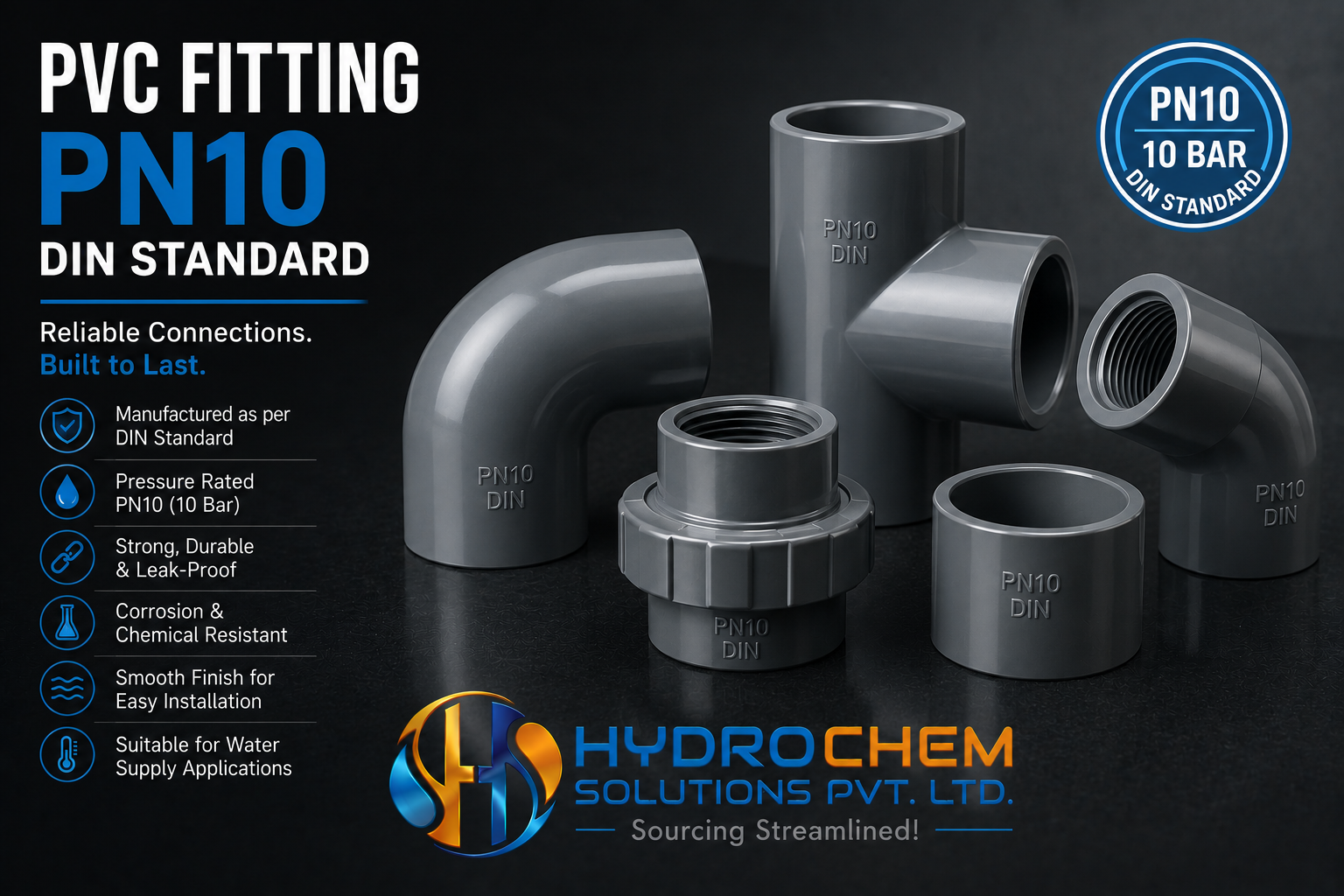 PVC Fitting PN10 DIN Standard