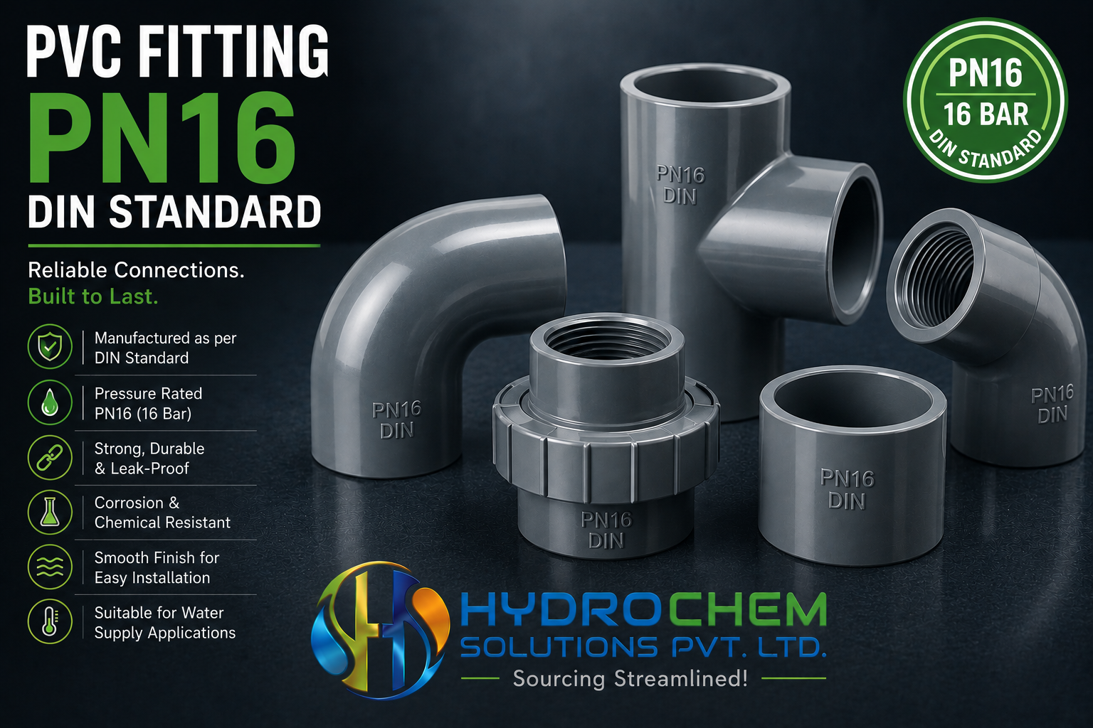 PVC Fitting PN16 DIN Standard