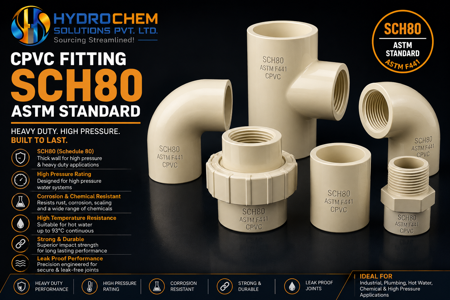 CPVC Fitting SCH80 ASTM Standard